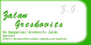 zalan greskovits business card