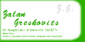 zalan greskovits business card